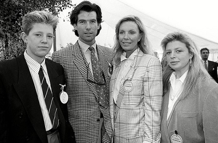 Pierce with his former wife and children